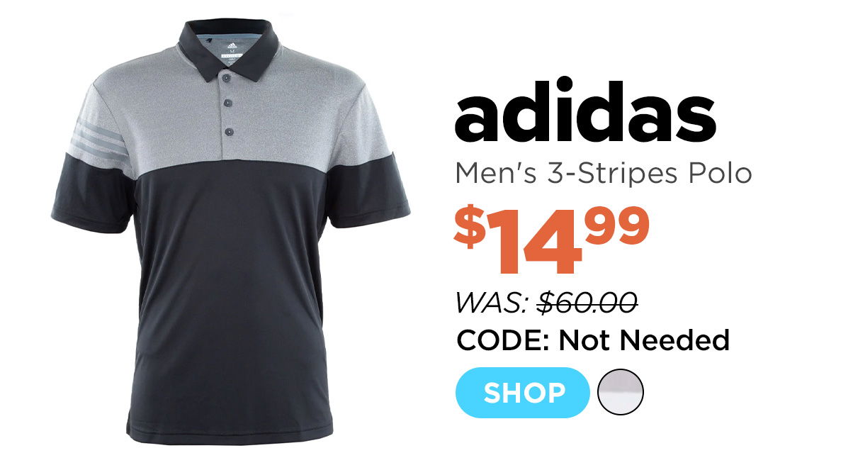 adidas Men's Heathered 3-Stripes Colorblocked Polo