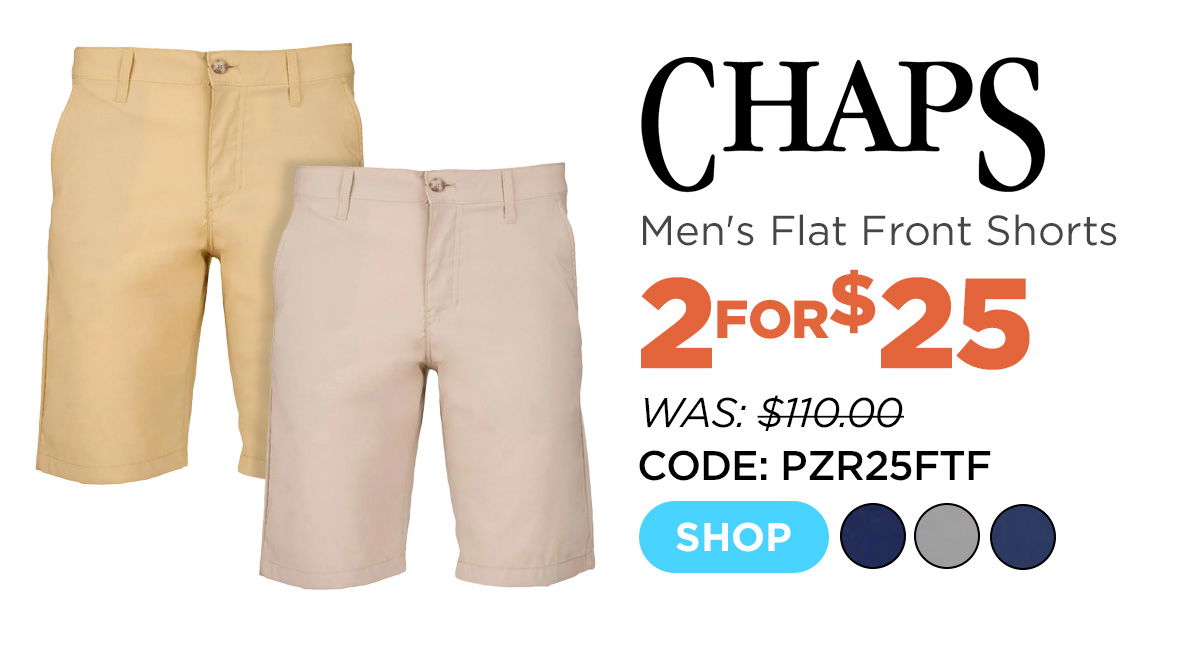 Chaps Men's Performance Flat Front Shorts