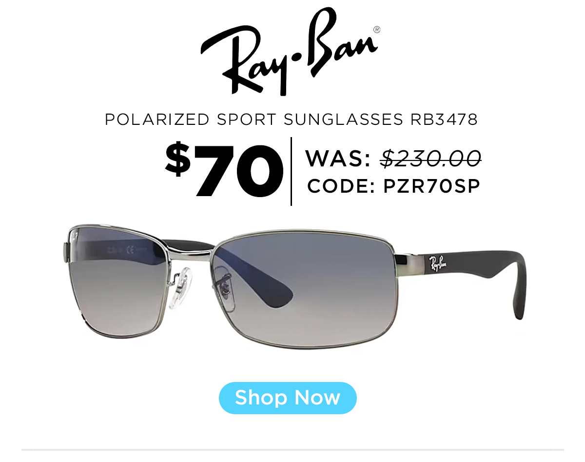 Ray-Ban Polarized Rectangle Sport Sunglasses RB3478