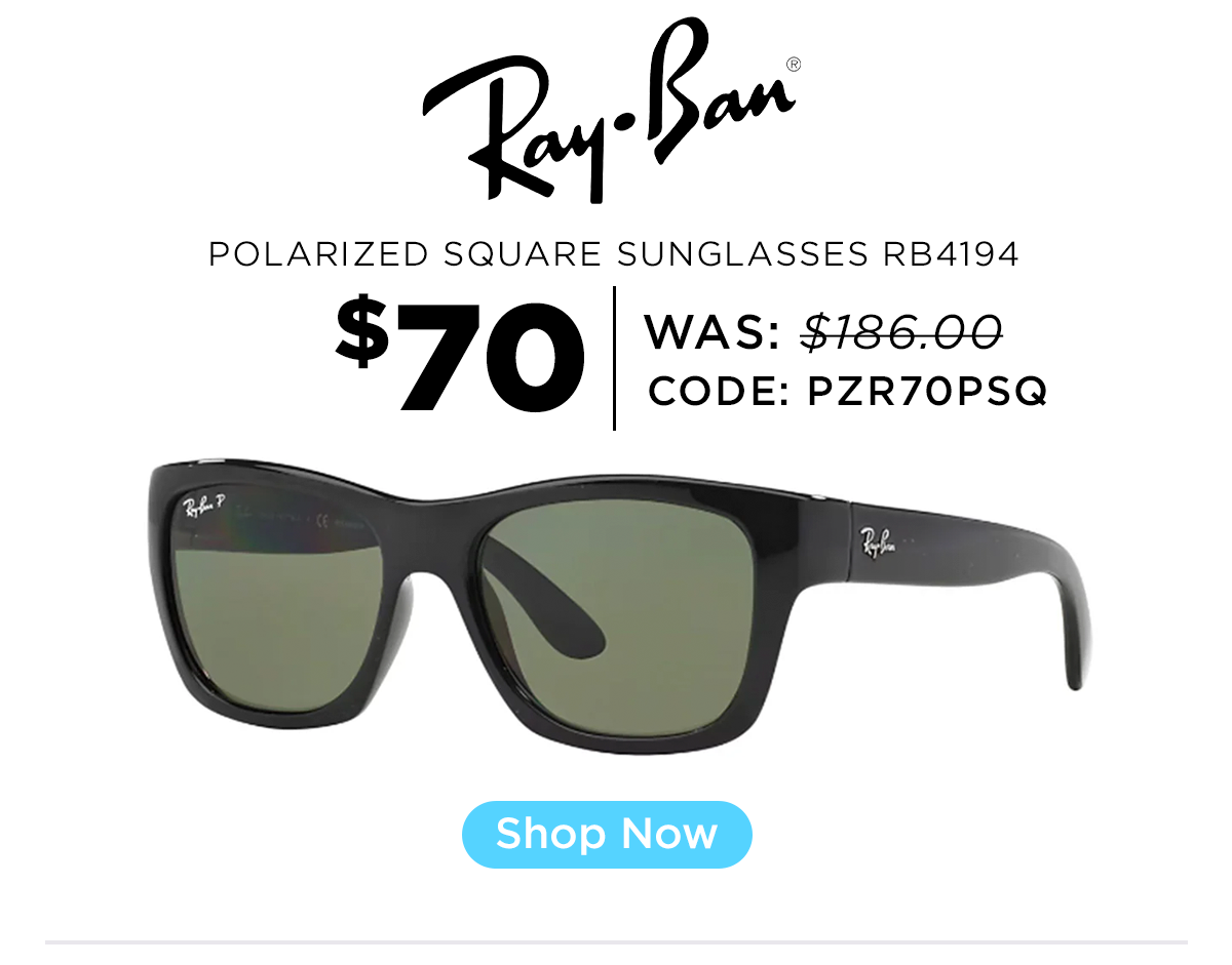 Ray-Ban Polarized Square Sunglasses RB4194