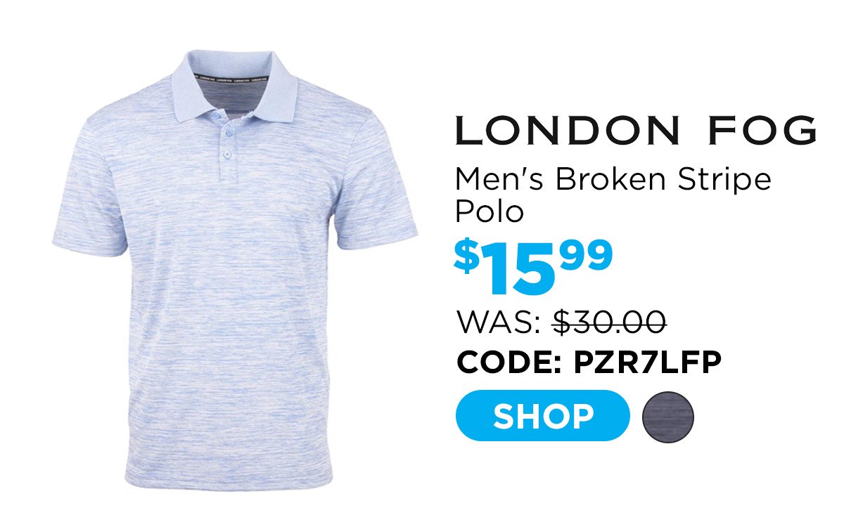 London Fog Men's Broken Stripe Polo