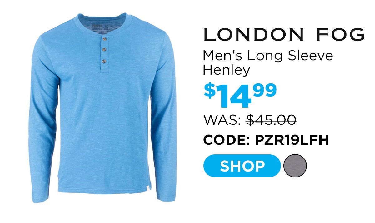 London Fog Men's Long Sleeve Henley