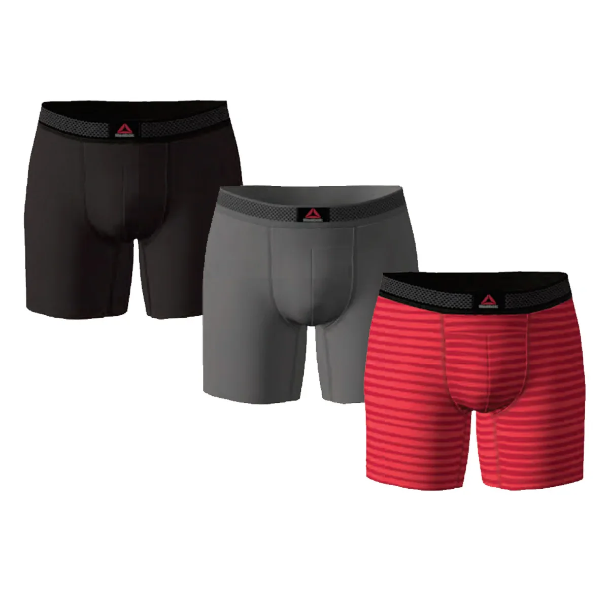 Image of Reebok Men's 3 Pack Tech Comfort Long Leg Boxer Briefs