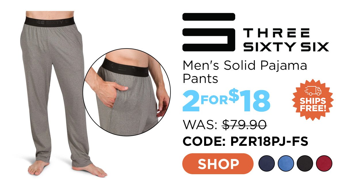 Three Sixty Six Men's Solid Pajama Pants