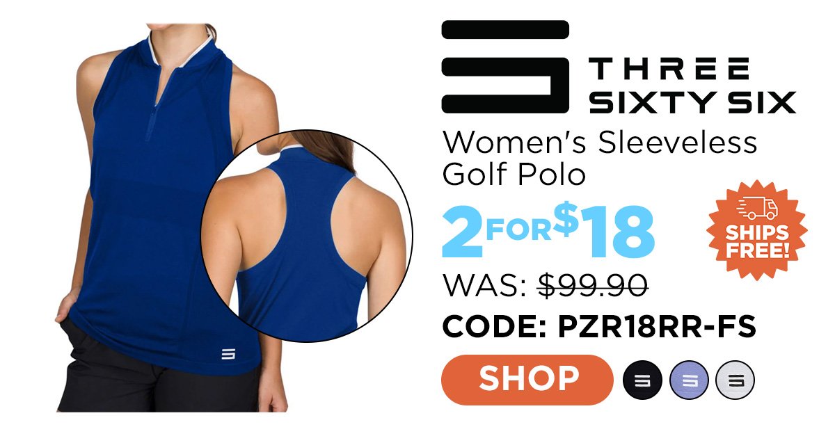 Three Sixty Six Women's Sleeveless Racer Tank Golf Polo