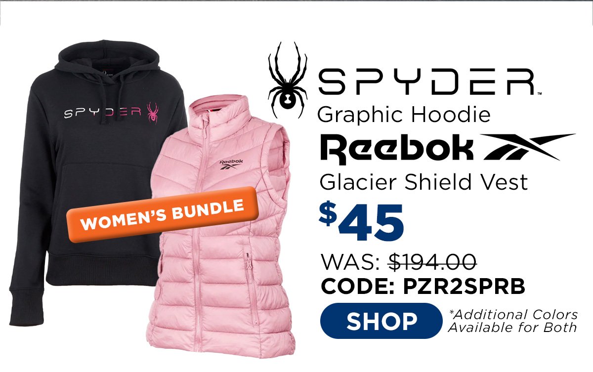 Spyder Women's Fade Graphic Hoodie + Reebok Women's Glacier Shield Vest