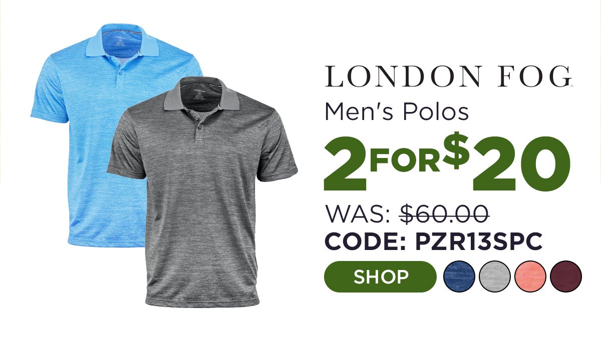 London Fog Men's Poly Textured Space Dye Polo