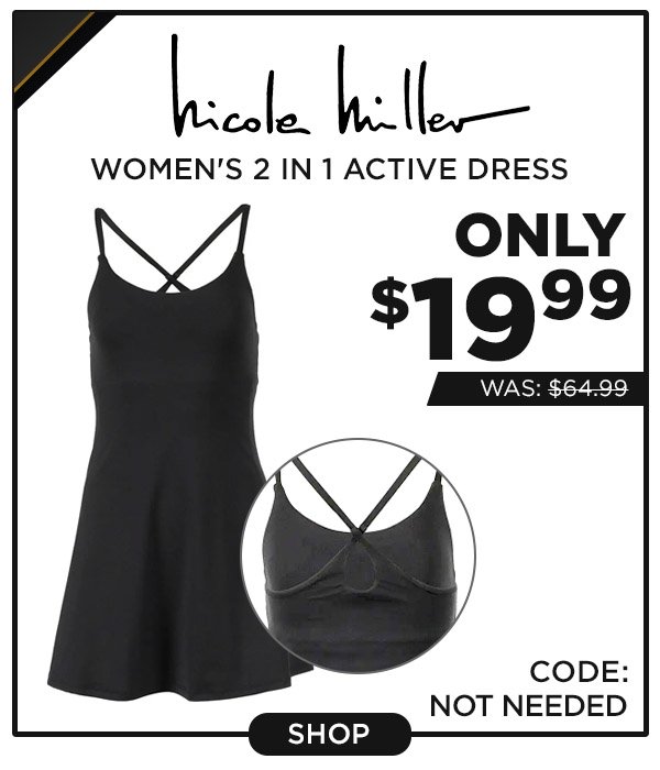 Nicole Miller Women's 2 in 1 Active Dress