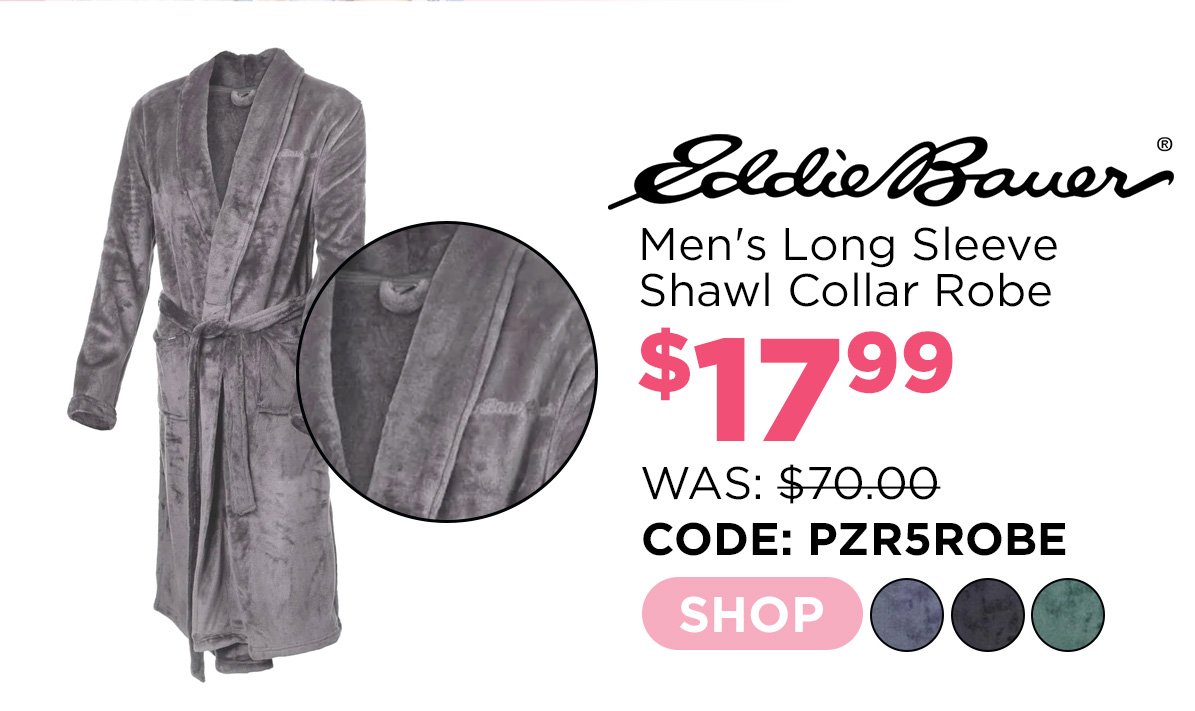 Eddie Bauer Men's Long Sleeve Shawl Collar Robe