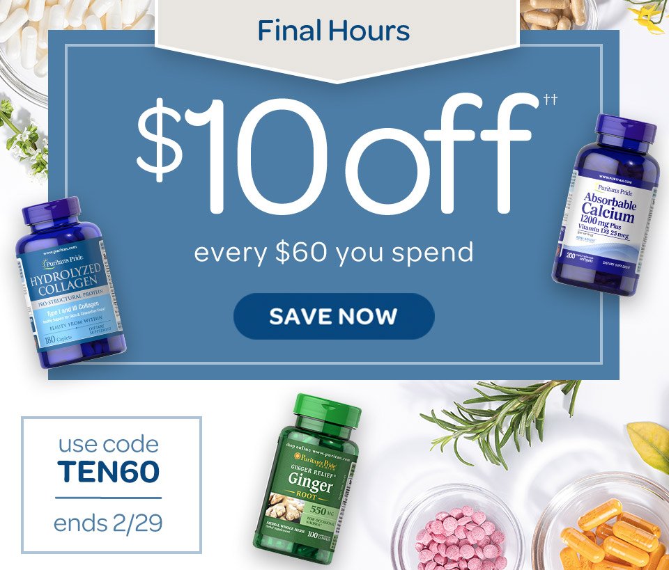 10 USD off every 60 USD you spend. Use code TEN60. Ends 2/29/2024. Save now.
