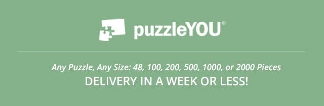 puzzleYOU (logo) - Any Puzzle, Any Size: 48, 100, 200, 500, 1000, or 2000 Pieces | DELIVERY IN A WEEK OR LESS!