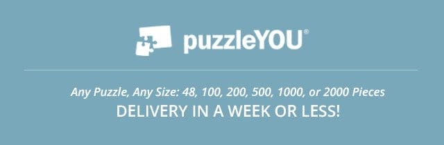 puzzleYOU (logo) - Any Puzzle, Any Size: 48, 100, 200, 500, 1000, or 2000 Pieces | DELIVERY IN A WEEK OR LESS!