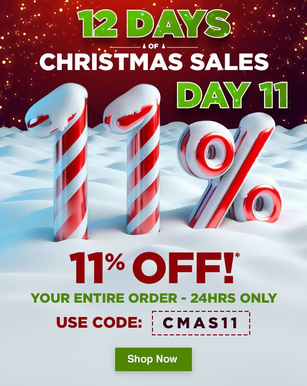 Day 11 - 11% Off! Use Code CMAS11
