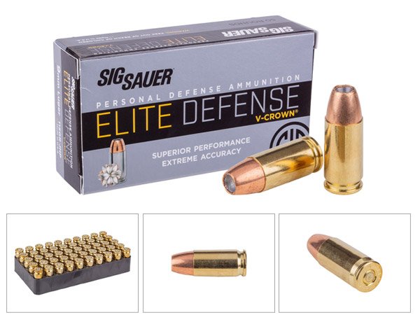 SIG Sauer 9mm Luger Elite V-Crown JHP, 115gr, 50ct