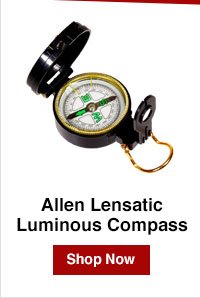 Allen Lensatic Compass, Luminous Dial, Black