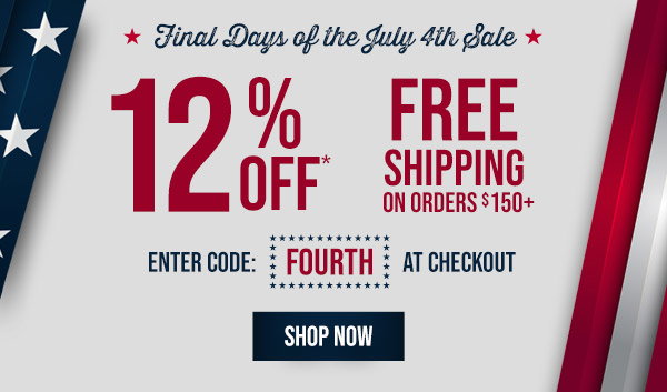 Final Days! Save 12% With Code FOURTH