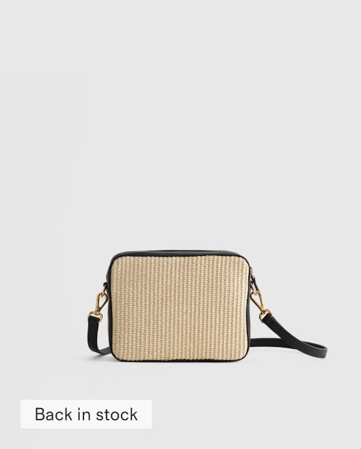 Italian Leather & Raffia Crossbody