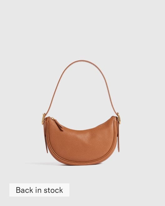 Italian Leather Mini Crescent Shoulder Bag