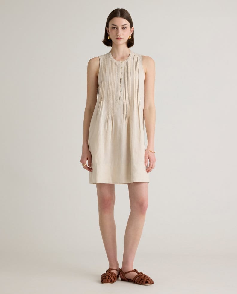 100% European Linen Sleeveless Swing Dress