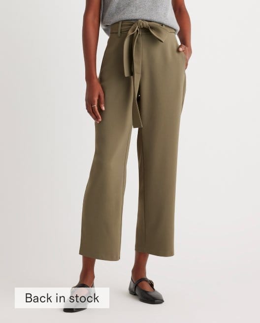 Stretch Crepe Paperbag Pant