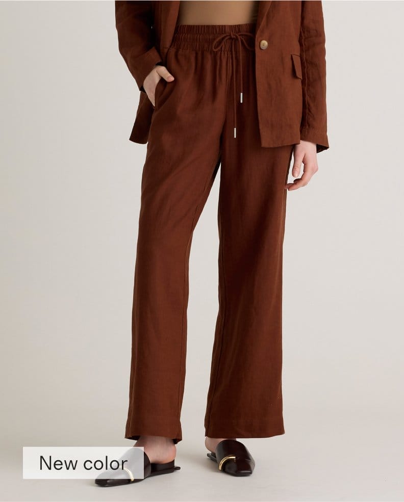 100% European Linen Wide Leg Pant