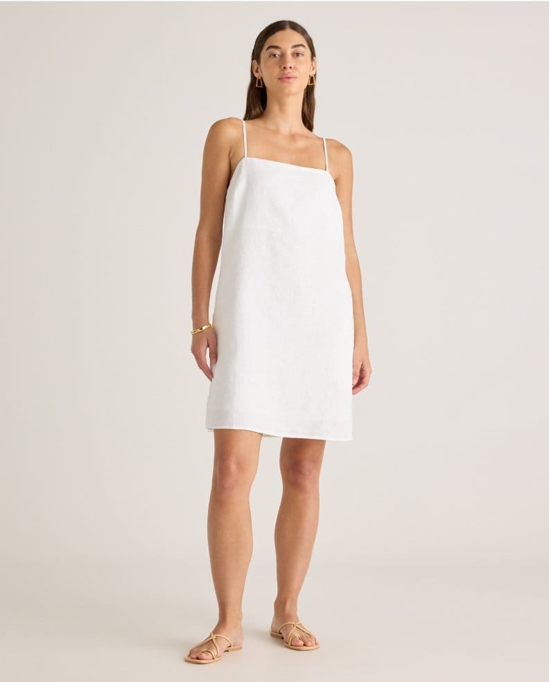 100% European Linen Spaghetti Strap Mini Dress