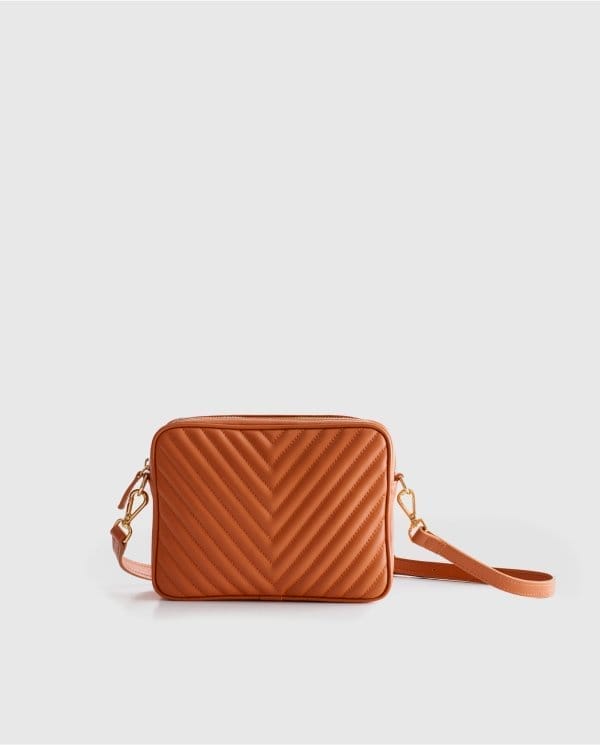 Italian Leather Quilted Crossbody Bag