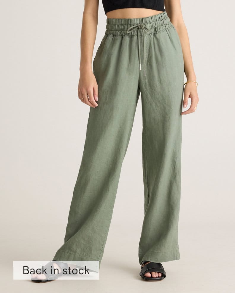 100% European Linen Wide Leg Pants