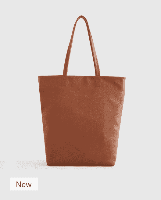 Italian Leather Tall Zip Top Tote