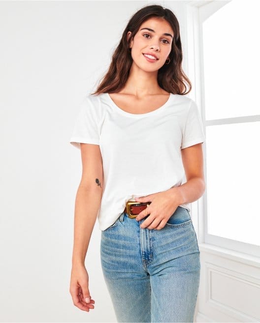 Cotton Modal Scoop Neck Tee