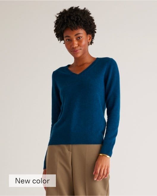 Mongolian Cashmere V-Neck Sweater