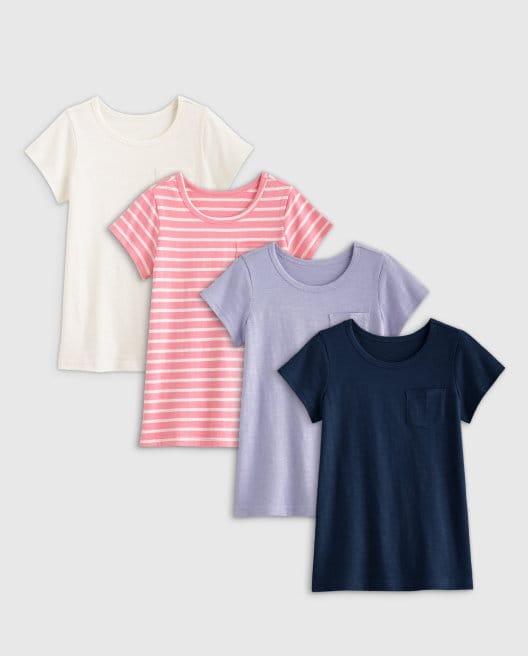 100% Organic Cotton Slub Tee 4-Pack