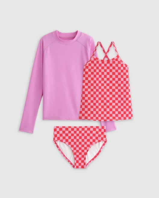 Sunsafe Tankini Swimsuit & Rash Guard Set