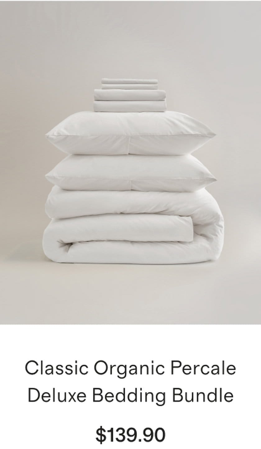 Classic Organic Percale Deluxe Bedding Bundle