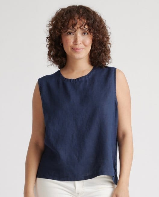 100% European Linen Tank