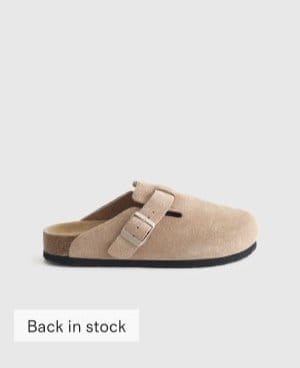 Water Repellent Suede Clog Mule