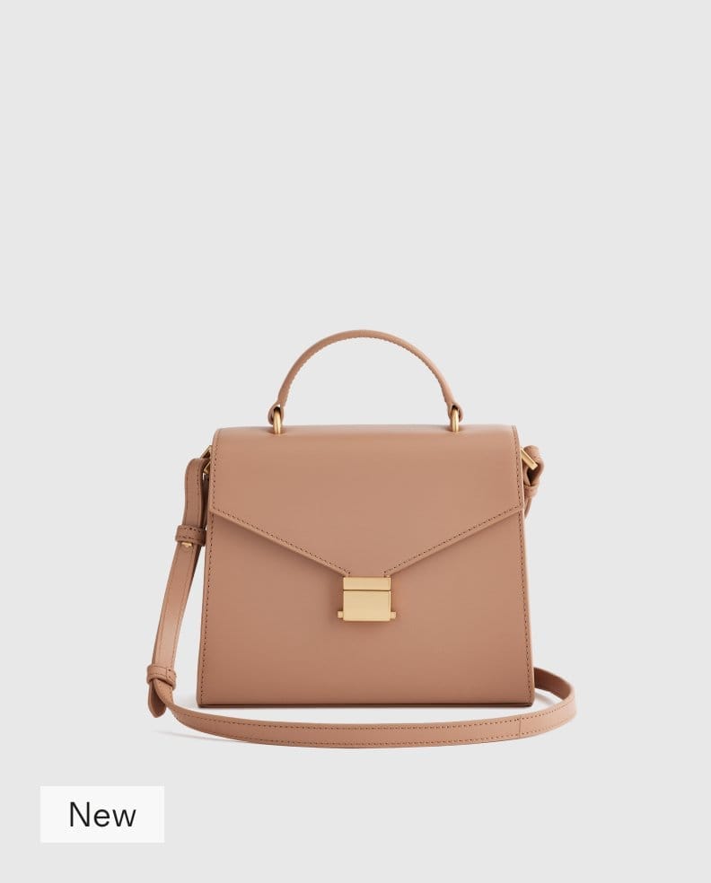 Italian Leather Top Handle Crossbody Satchel