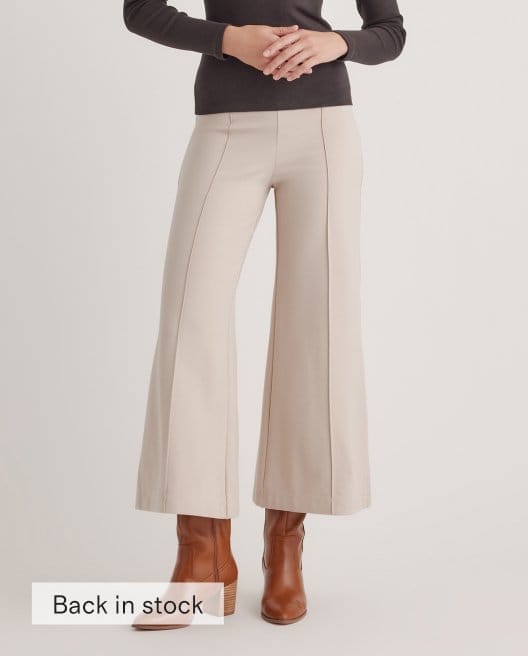 Ultra-Stretch Ponte Super Wide Leg Ankle Pant