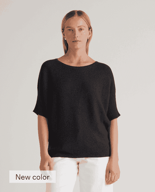 Lightweight Cotton Cashmere Link-Stitch Dolman Sweater