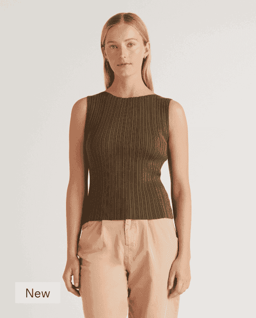 Lightweight Cotton Cashmere Ribbed Tank