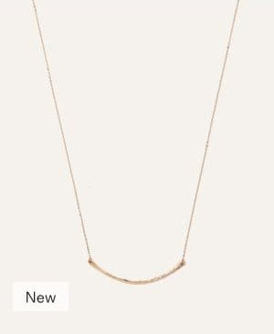 14k Gold Hammered Curve Necklace