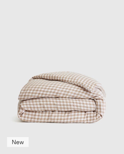 European Linen Gingham Duvet Cover