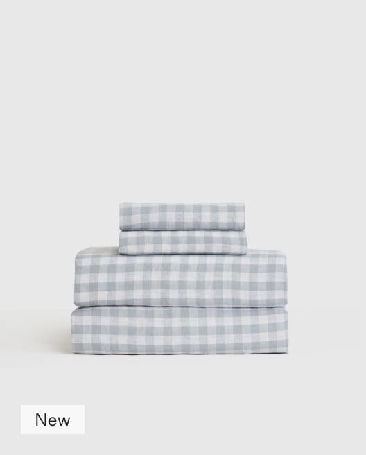 European Linen Gingham Sheet Set