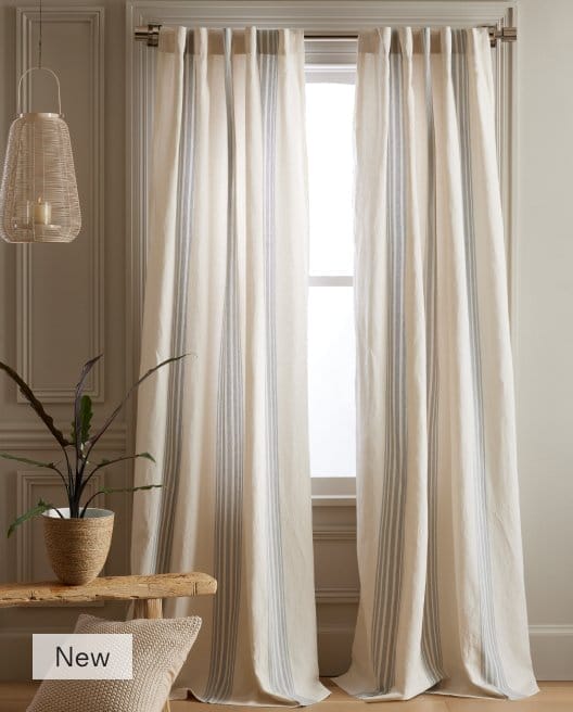 Coastal Stripe Linen Cotton Curtain