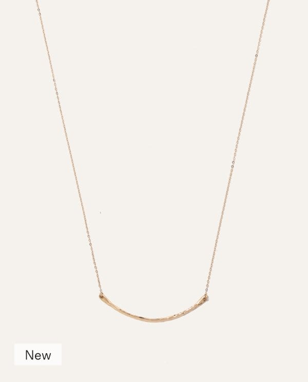 14k Gold Hammered Curve Necklace