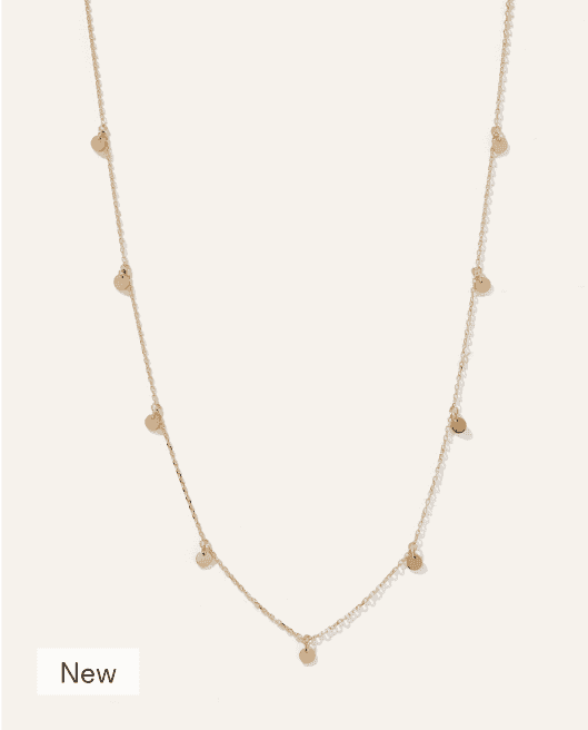 14K Gold Circle Station Necklace