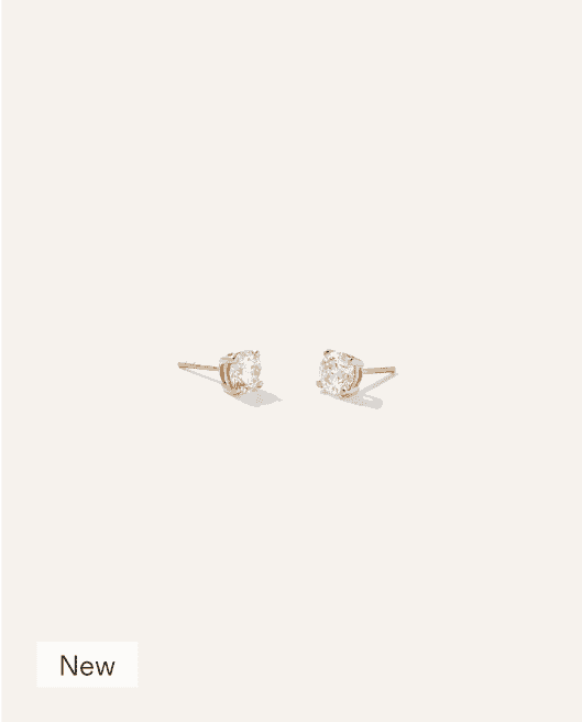 14K Gold Lab Grown Diamond Solitaire Studs