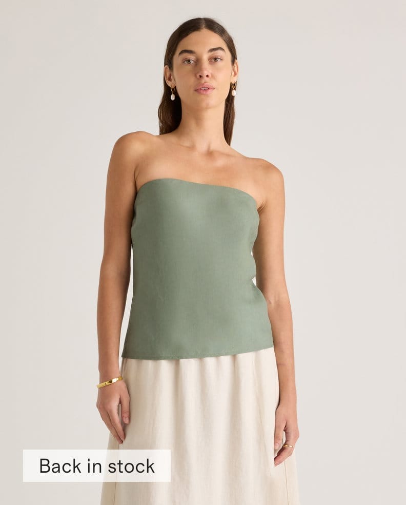 100% European Linen Strapless Top