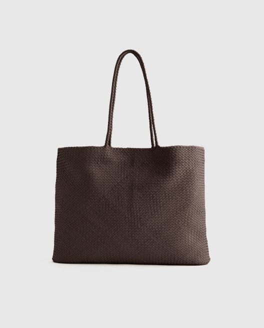 Italian Leather Handwoven Tote