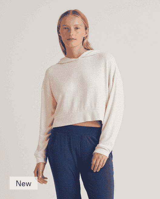 Brushed Lounge Cropped Pullover Hoodie